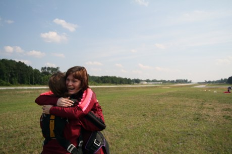 Lauren skydiving smile.