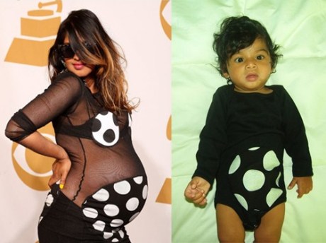 M.I.A. and baby in matching House of Holland